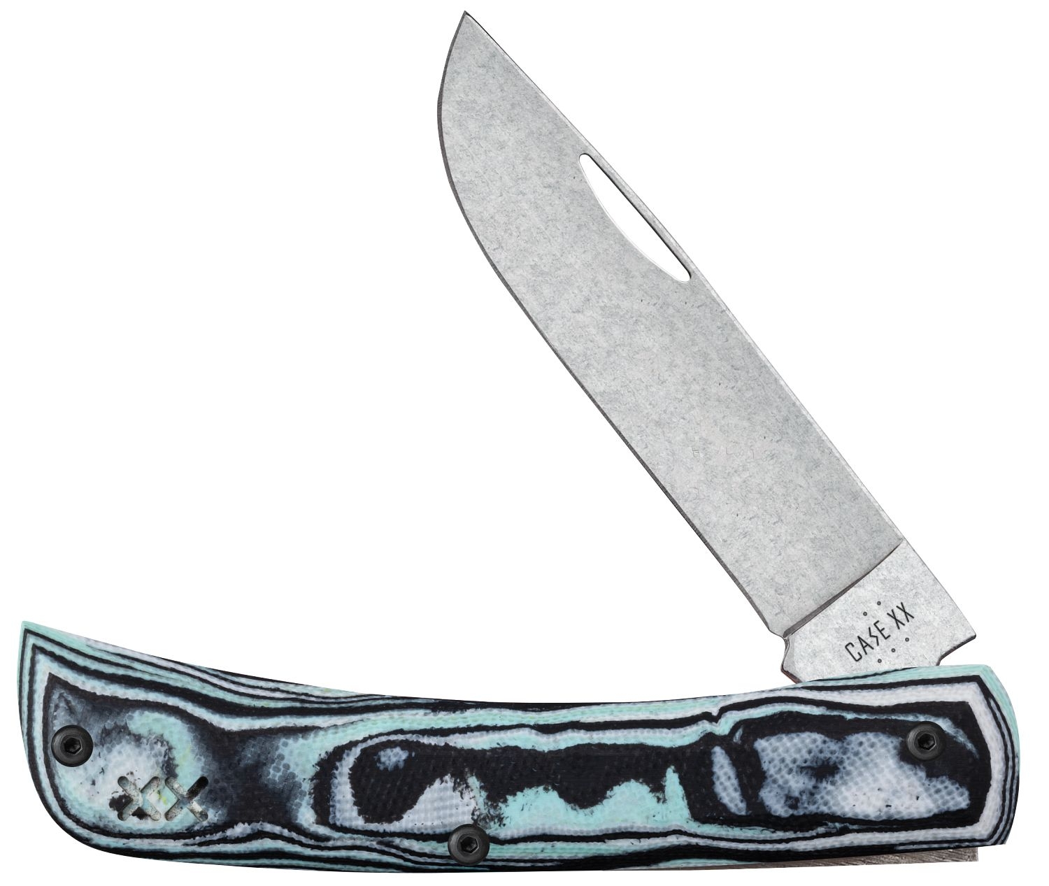 Case S35VN Seafoam Green Burl G10 Sod Buster® Jr