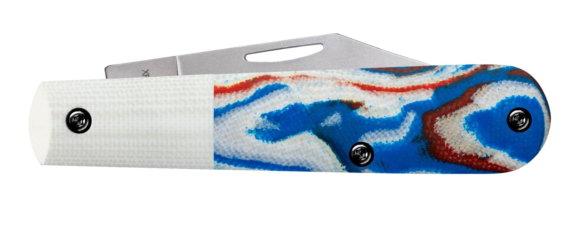 Case S35VN Red/ White/ Blue Burl White G10 Barlow