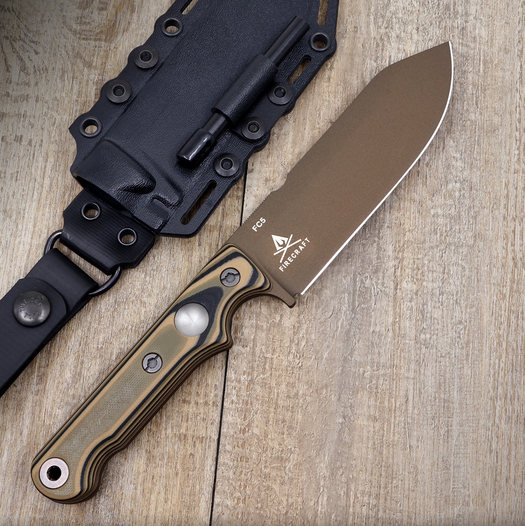 White River FC5 Black/ Tan/ Green G10, Bronze
