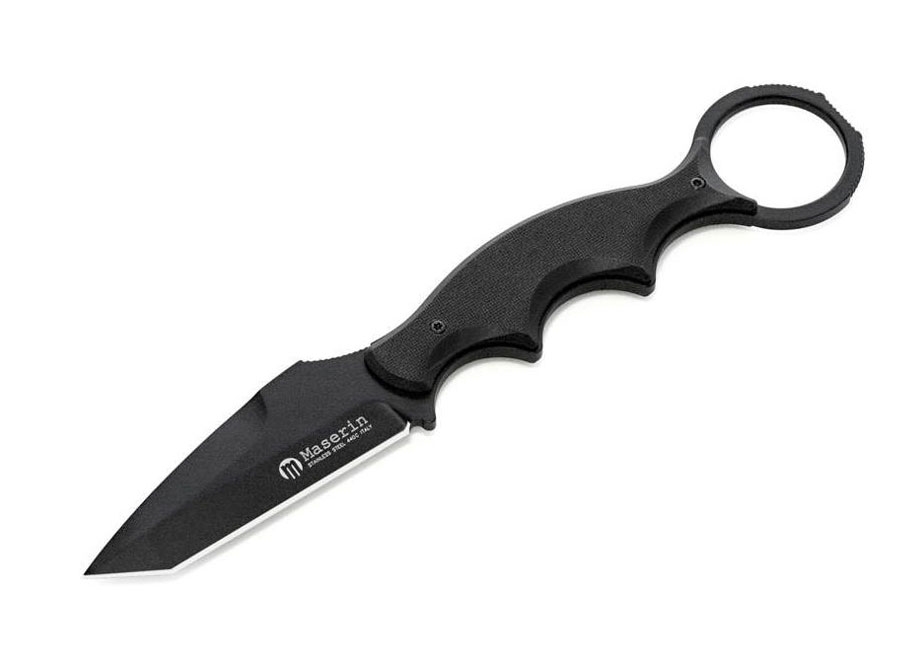 Maserin 921/T Neck Knife, Tanto, Black Blade