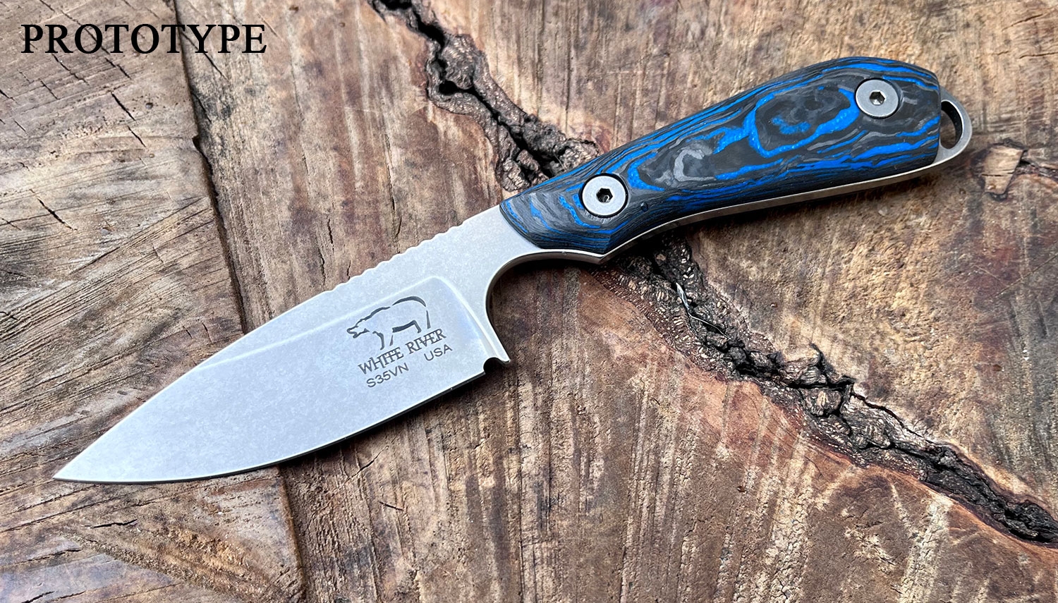 White River M1 Marbled CF Blue G10 Limited Edition