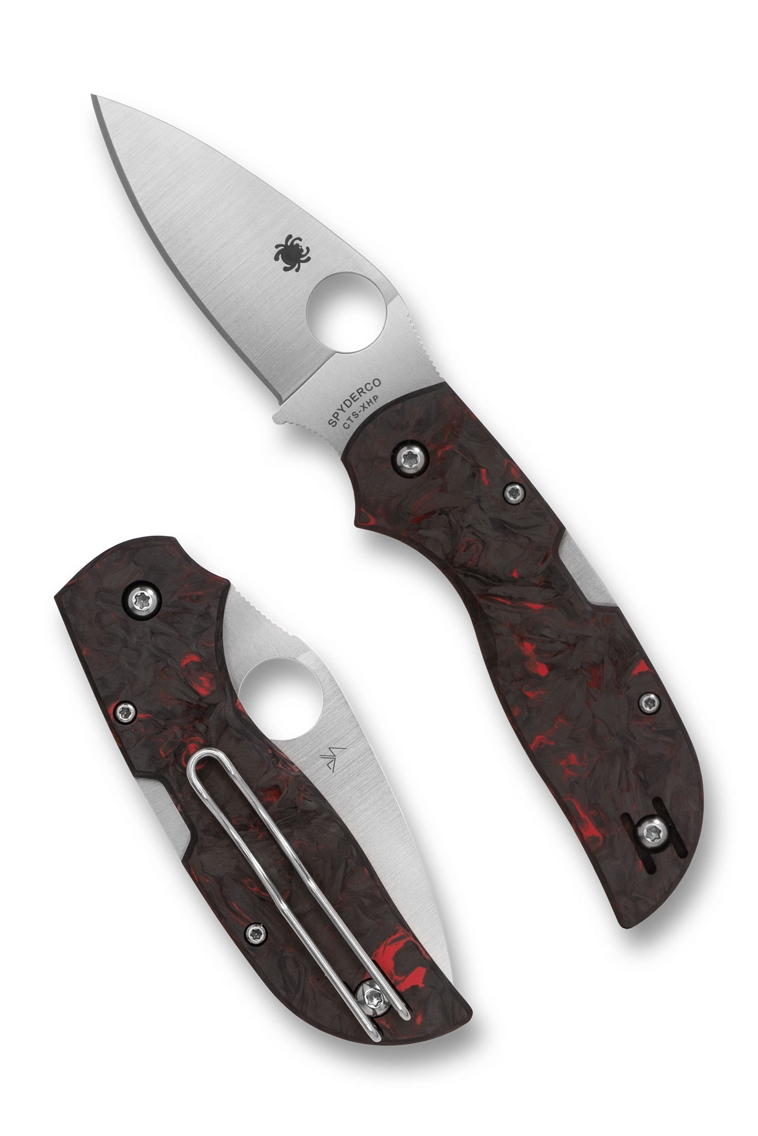 Spyderco C152CFRDP Chaparral, Red Fatcarbon CF