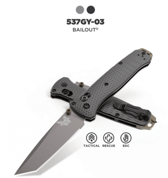 Benchmade 537GY-03 BAILOUT, CPM-M4, Axis