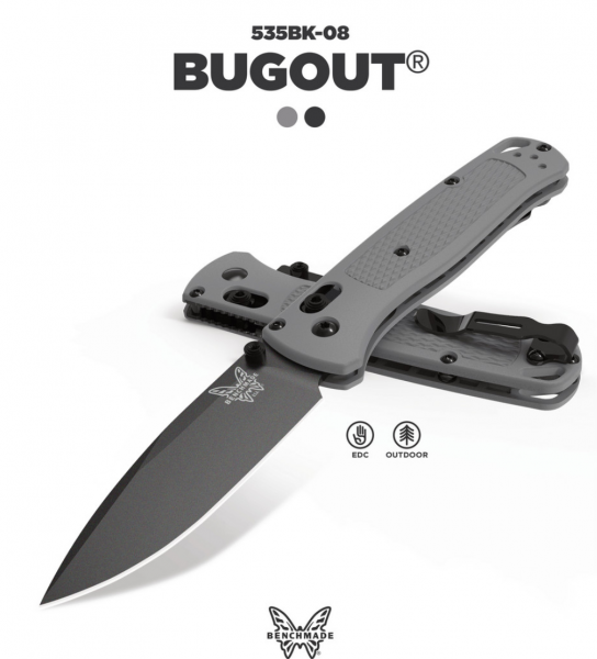 Benchmade 535BK-08 BUGOUT, Storm Gray Grivory