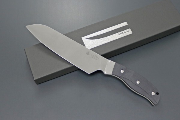 G.Sakai K-001S-BK Santoku, VG-10, Black G10