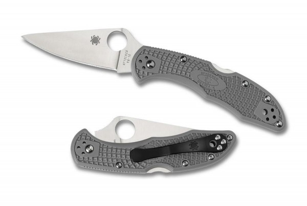 Spyderco C11FPGY Delica 4, Flat Ground, FRN Gray